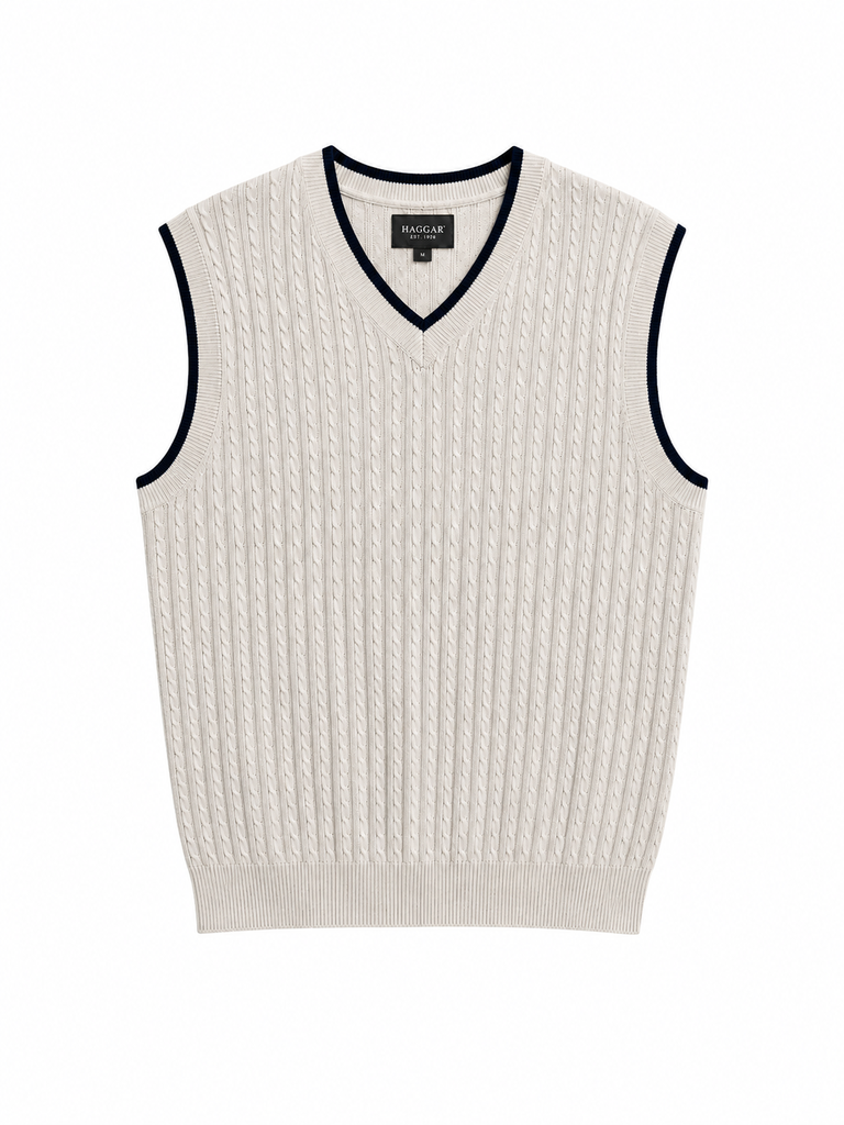 [WHT SLVSS] Haggar Knit Vest - L